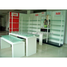 Mixed Material Metal Wood Glass Food Kiosk Design In-Store Retail Fixtures Advertising Display Unit